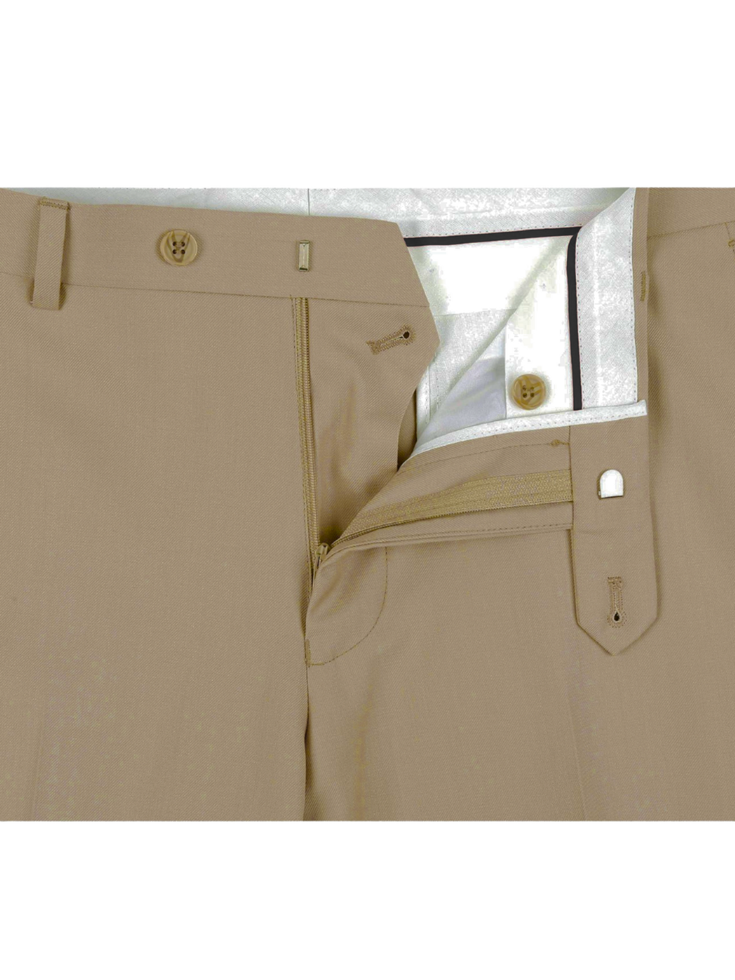 Raphael Solid Dark Tan Notch Lapel Slim Fit Two Button Suit